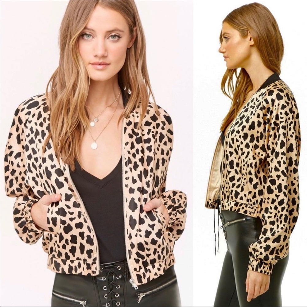 Forever21 leopard bomber jacket